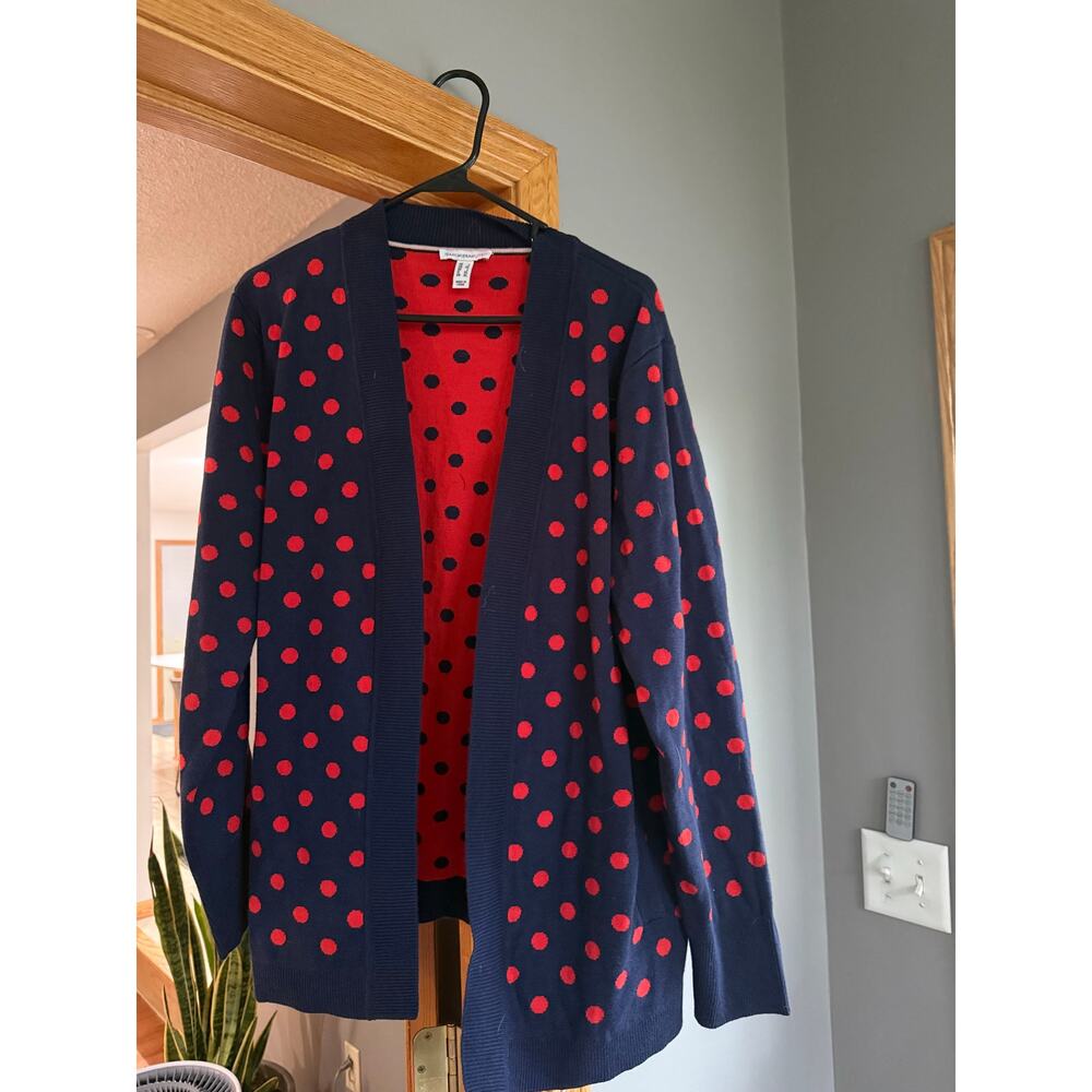 Issac Mizrahi live blue red polka dot purse women’s‎ L